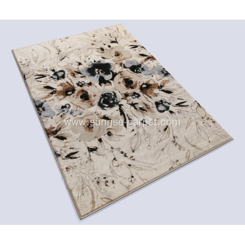 Microfiber area rug with wash drawing design